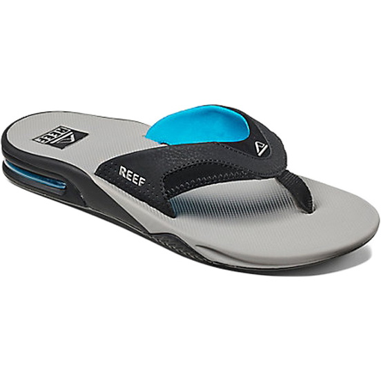 Reef Fanning Bottle Opener Flip Flops LIGHT GREY / BLUE R02026